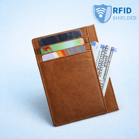 RFID Shielded Anti-Theft Leather Wallet